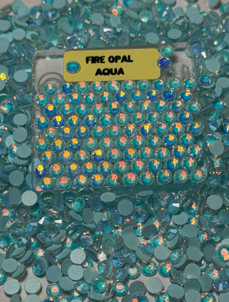 MNG Rocks Fire Opal Aqua  Glass Rhinestone