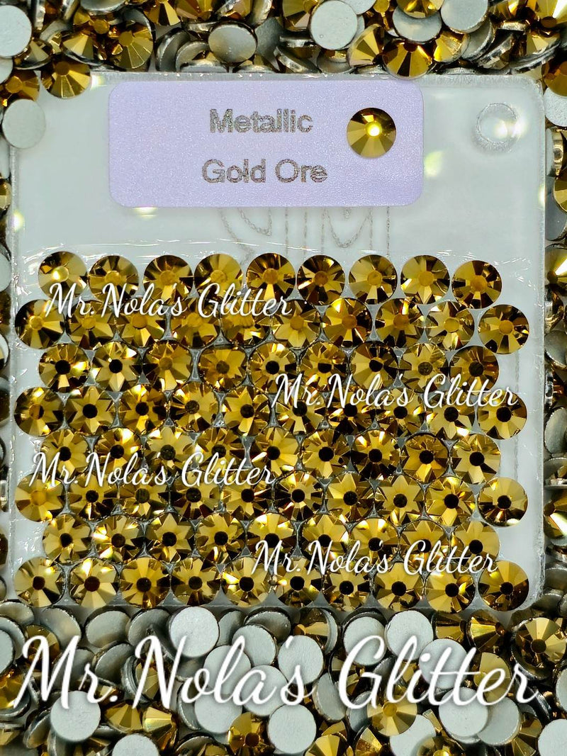 MNG Rocks Metallic Gold Ore Glass Rhinestone