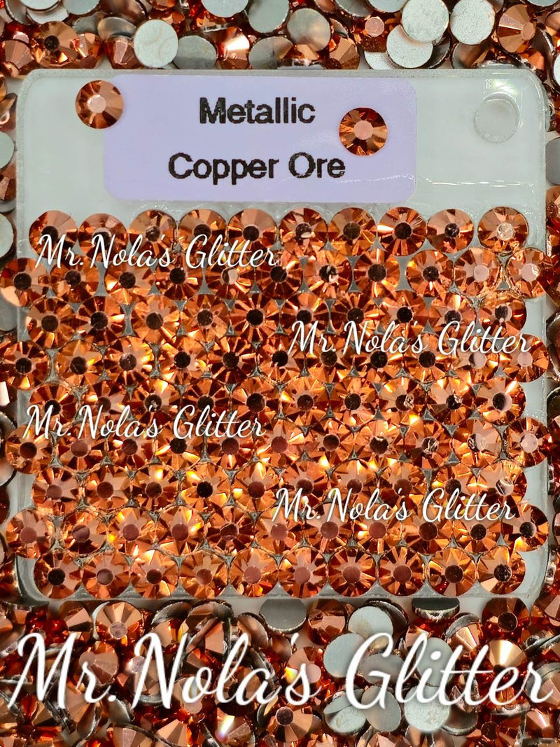 MNG Rocks Rose Gold/ Metallic Copper Ore Glass Rhinestone