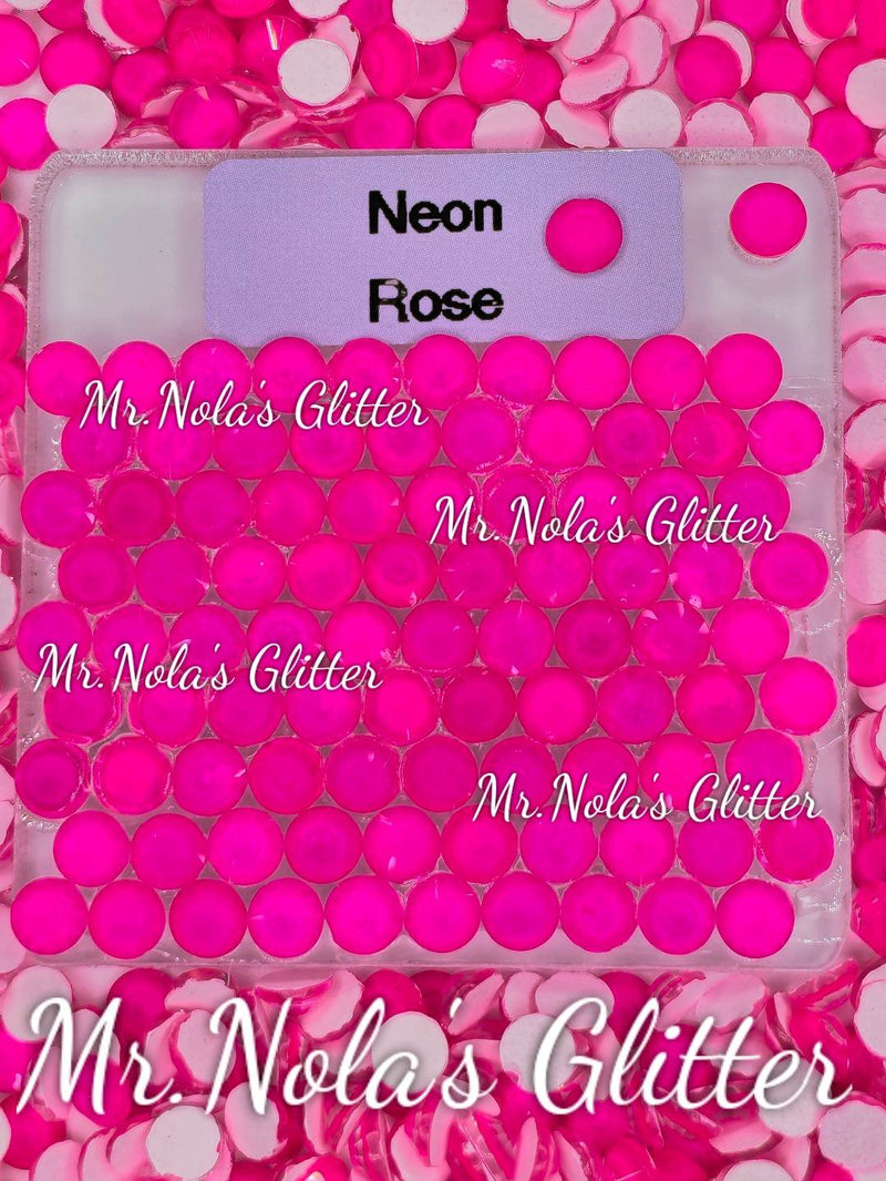 MNG Rocks Neon Rose Glass Rhinestone