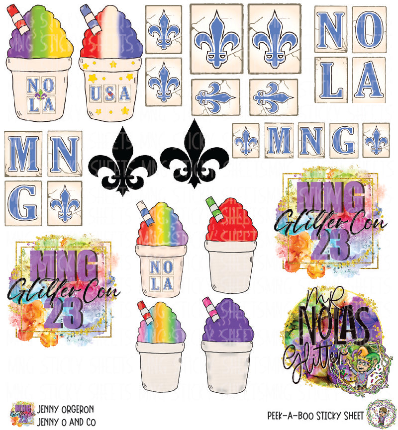 MNG Sticky Sheet Decals **GlitterCon Exclusive Decals Jenny's Sno-La**