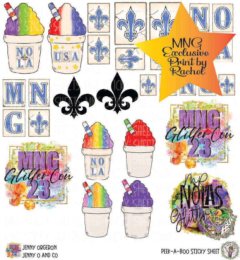 MNG Sticky Sheet Decals **GlitterCon Exclusive Decals Jenny's Sno-La**