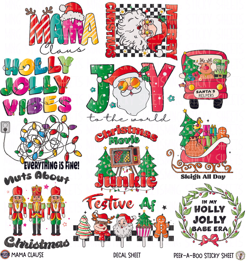 Sticky Sheet Decals **Mama Clause**