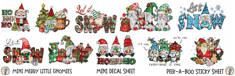MNG Sticky Sheet Decals **Mini Merry Little Gnomies**