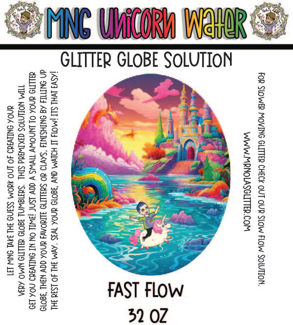 MNG Unicorn Water-Glitter Globe Solution Fast Flow