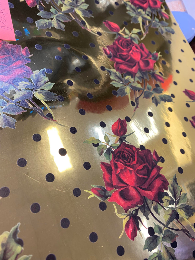 MNG Sticky Sheet Singles **Polka Dotted Roses SM**