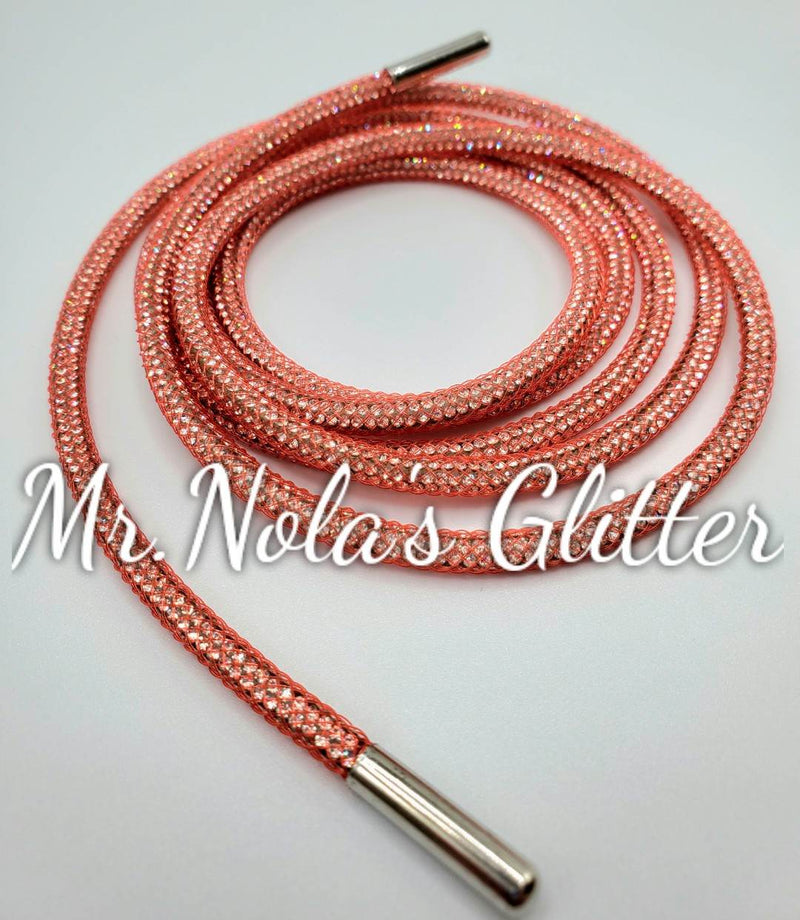 RHS-HOODSTRING-COPPER. â€‹Crystal Rope Hoodie Drawstring - Bling Shiny  Round Cord with Metal