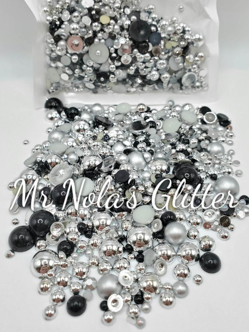Non hotfix 3-14mm flat back ABS half pearls, half pearl beads - Crystal Ace  Ltd
