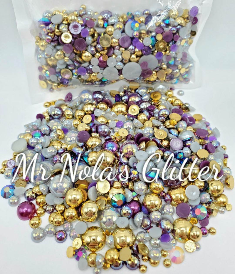Niziky 1100PCS Flatback Pearls and Rhinestone, Mixed Size 3mm-10mm AB Color  Resin Rhinestones Half Pearls for Crafts, 30g Half Round Flatback Pearls  Rhinestones… in 2023