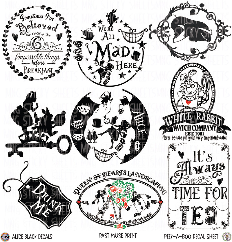 MNG Sticky Sheet Decals **Alice Black Decal**