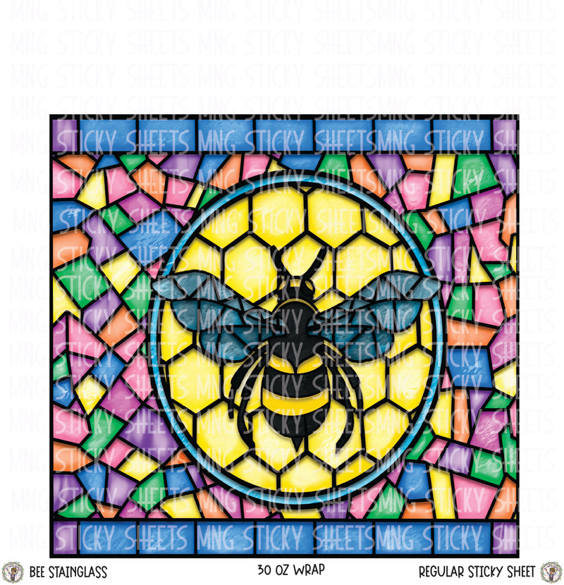 MNG Sticky Sheet Wraps **Bee Stained glass 30oz wrap**