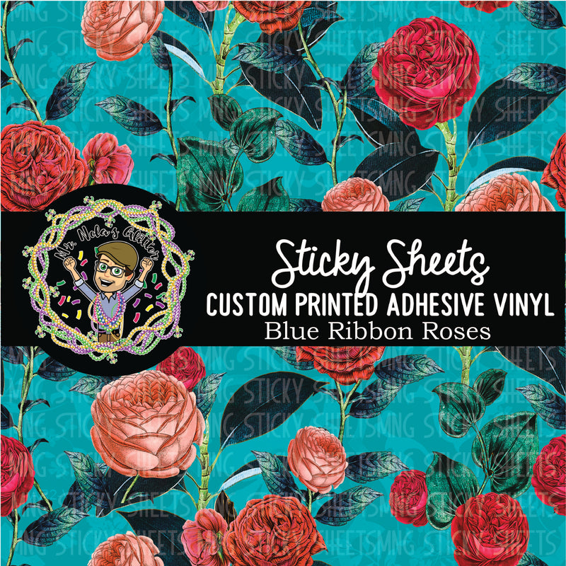 MNG Sticky Sheet Singles **Blue Ribbon Roses**