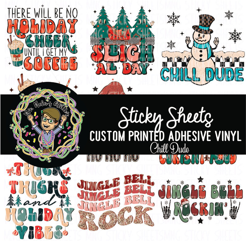 MNG Sticky Sheet Decals **Chill Dude**