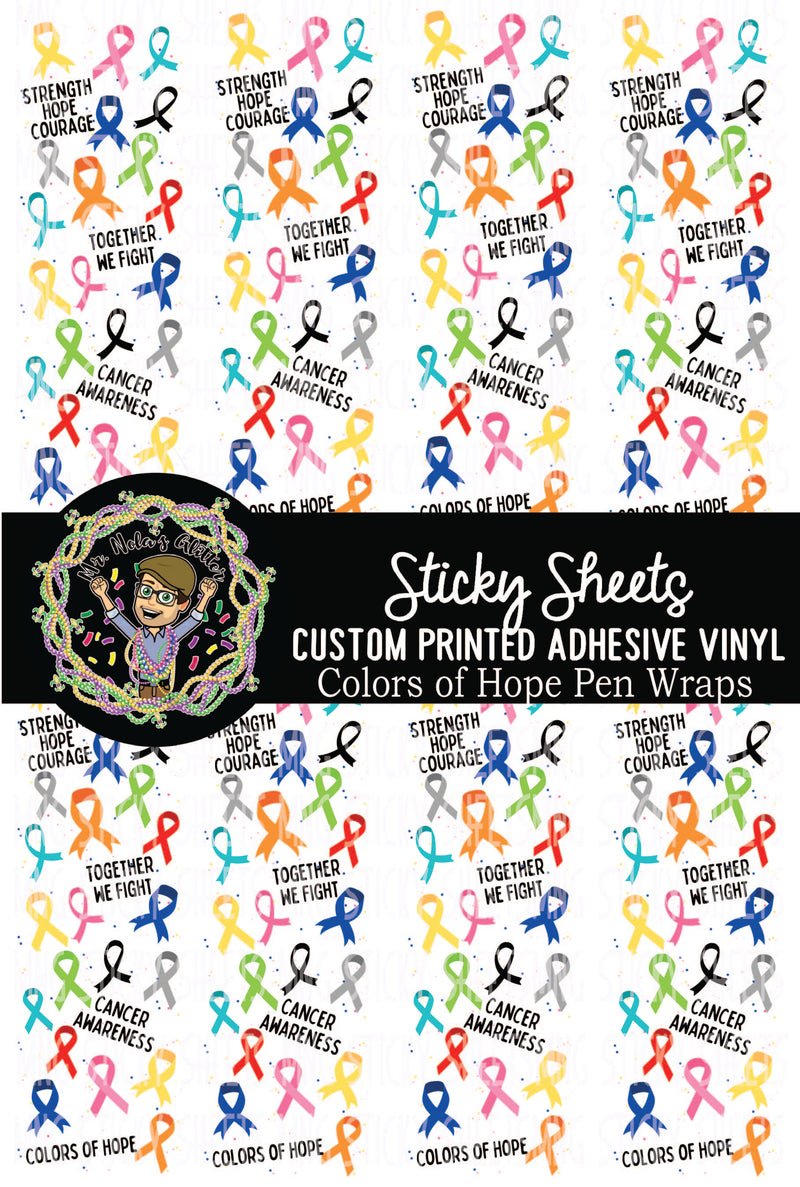 MNG Sticky Sheet Pen Wrap Sheets **Colors Of Hope**