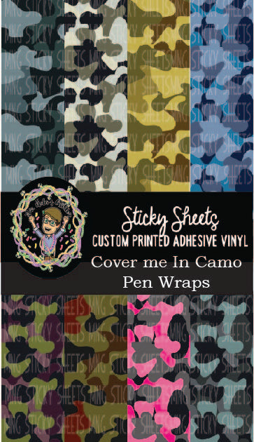 MNG Sticky Sheet Pen Wrap Sheets **Cover Me in Camo**