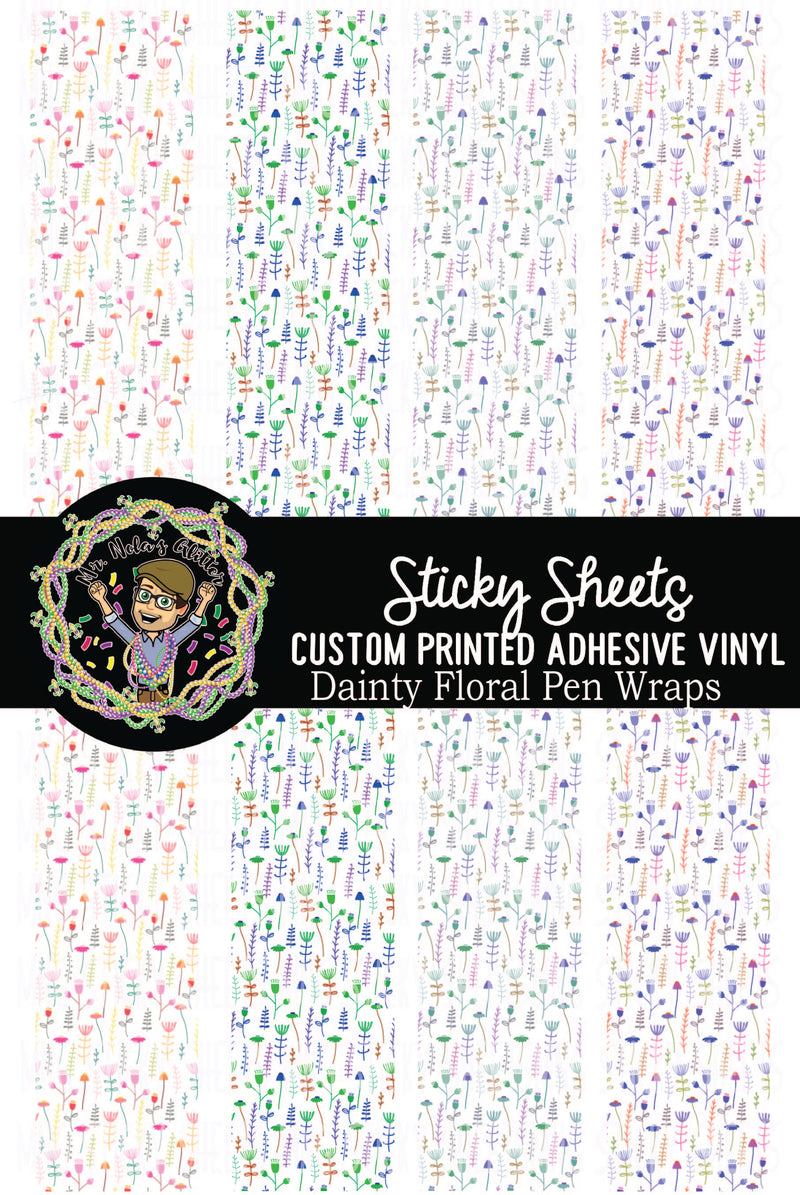 MNG Sticky Sheet Pen Wrap Sheets **Dainty Floral**