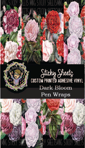 MNG Sticky Sheet Pen Wrap Sheets **Dark Blooms**