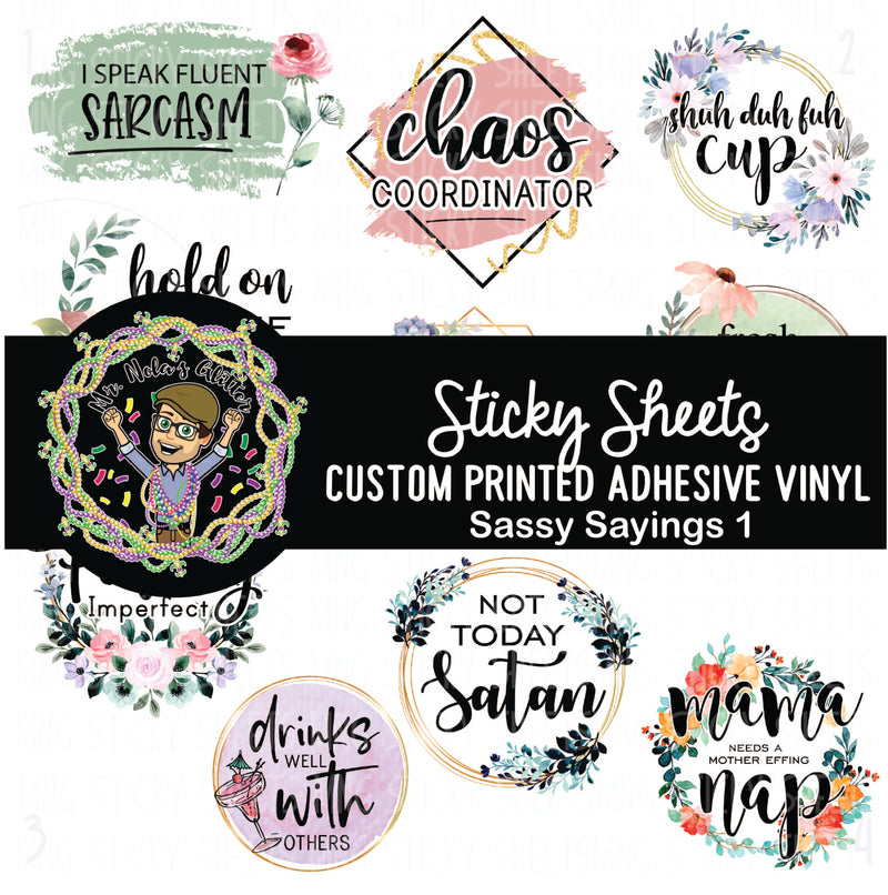 MNG Sticky Sheet Decals **Sassy Sayings 1**