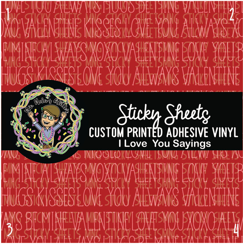 MNG Sticky Sheet Singles **I Love You Sayings**