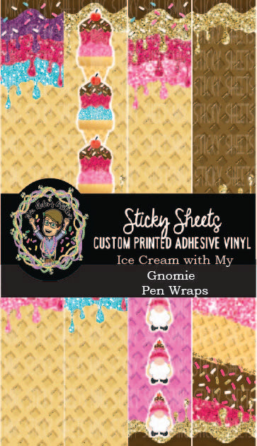 MNG Sticky Sheet Pen Wrap Sheets **Ice-cream with my Gnomies**
