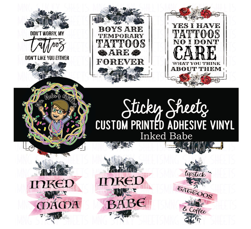 MNG Sticky Sheet Decals **Inked Babe**