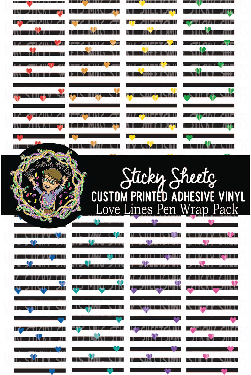 MNG Sticky Sheet Pen Wrap Sheets **Love Lines**
