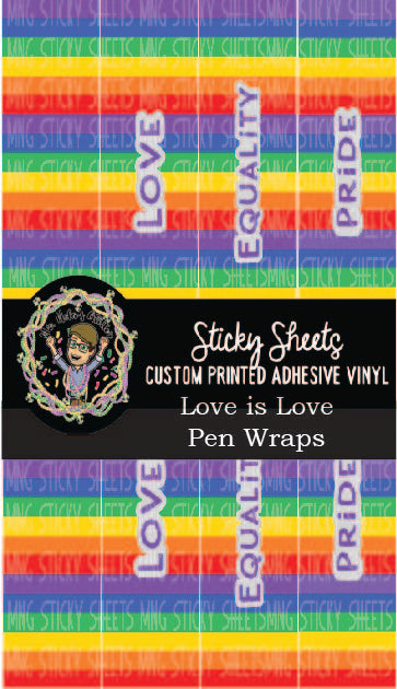 MNG Sticky Sheet Pen Wrap Sheets **Love Is Love**