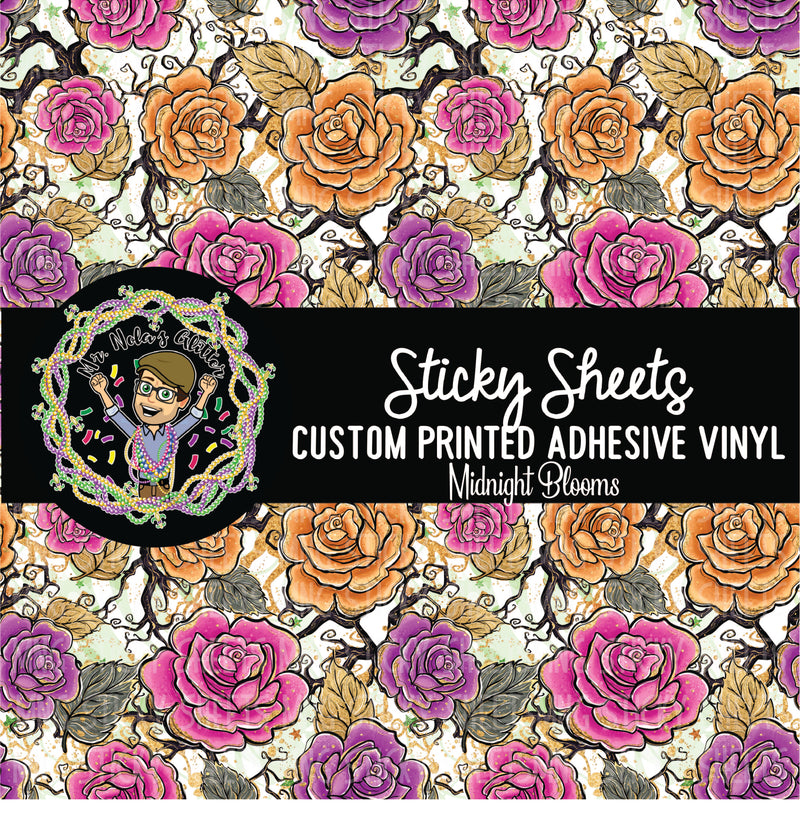 MNG Sticky Sheet Singles **Midnight Blooms**