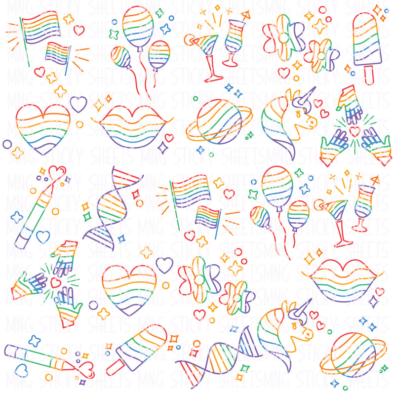 MNG Sticky Sheet Singles **Neon Rainbow**