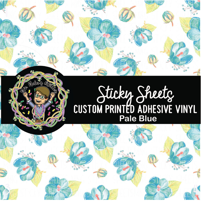 MNG Sticky Sheet Singles **Pale Blue Floral**