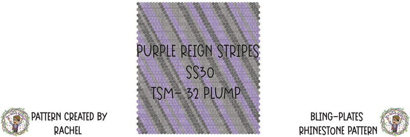 MNG Bling-Plates Rhinestone Patterns **Purple Reign Stripes** SS30