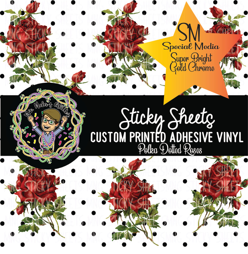 MNG Sticky Sheet Singles **Polka Dotted Roses SM**