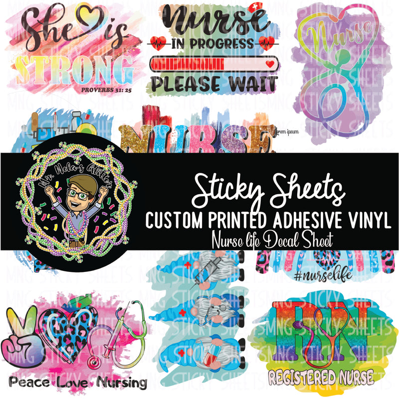 MNG Sticky Sheet Decals **Nurse Life**