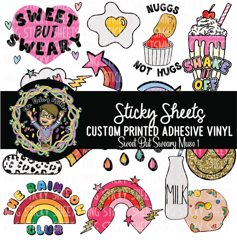 MNG Sticky Sheet Decals **Sweet But Sweary**