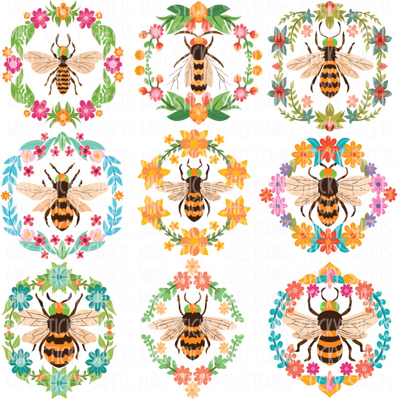 MNG Sticky Sheet Decals **Bee Circle**
