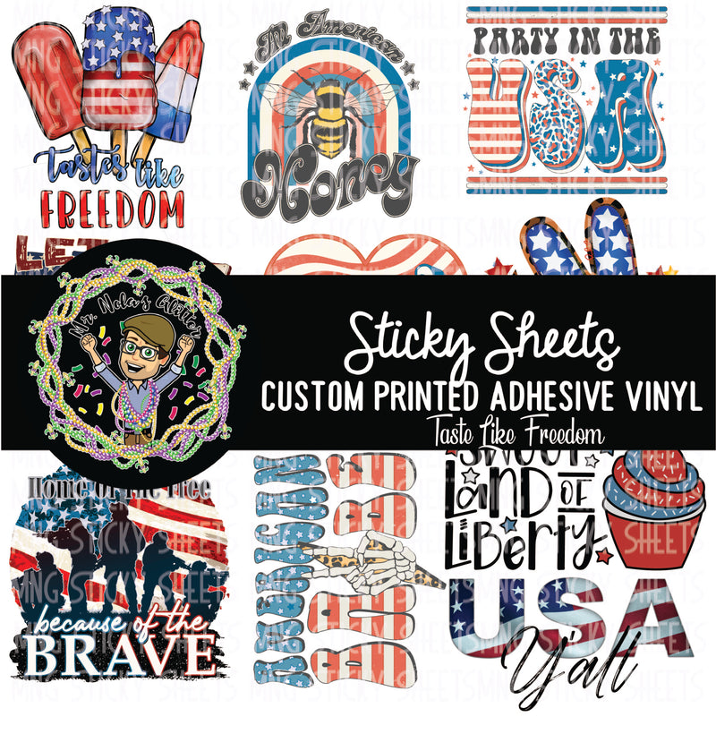 MNG Sticky Sheet Decals **Tastes Like Freedom**