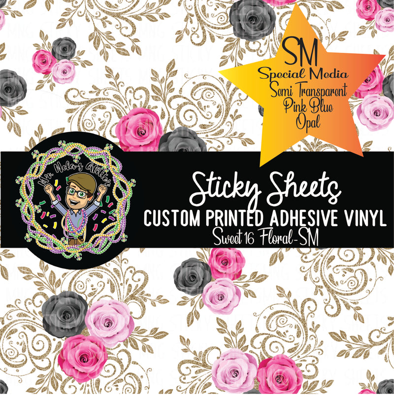 MNG Sticky Sheet Singles **Sweet 16 Floral-SM**