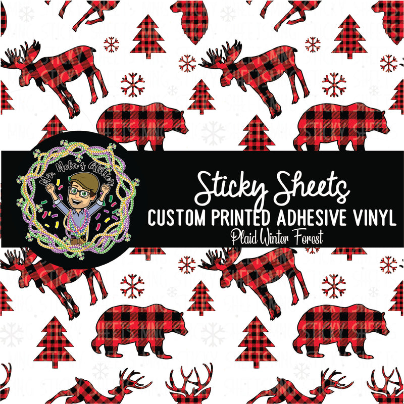 MNG Sticky Sheet Singles **Plaid Winter Forest**