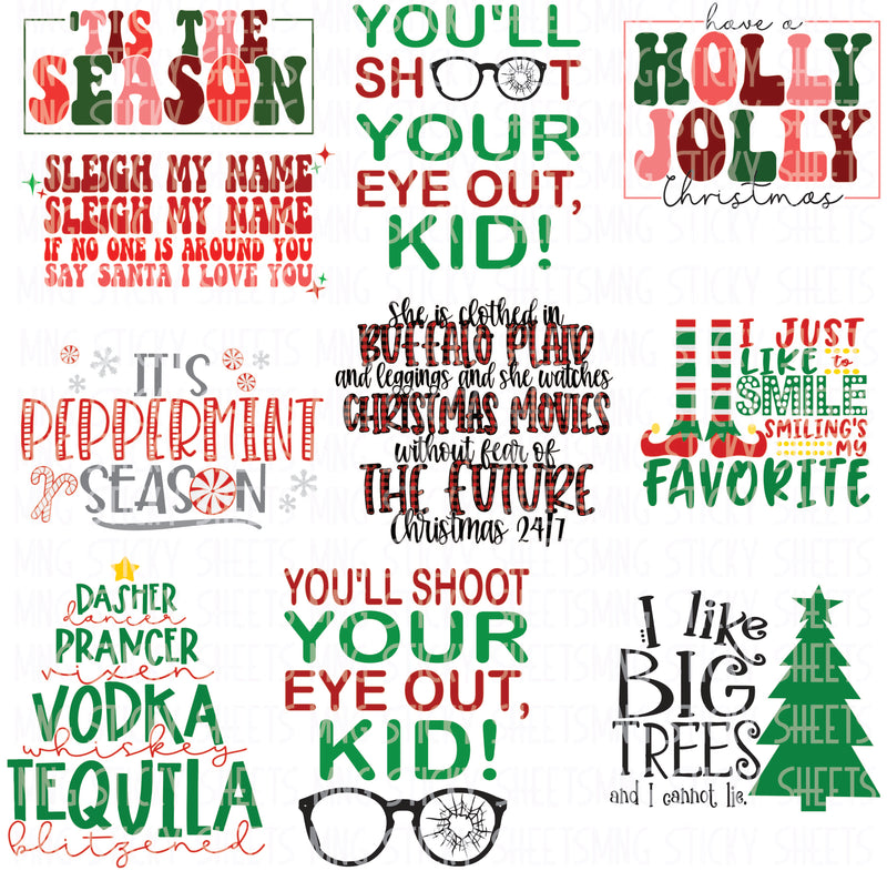 MNG Sticky Sheet Decals ** Holly Jolly **