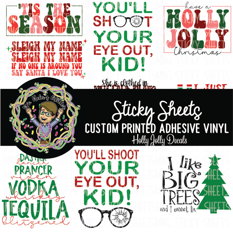 MNG Sticky Sheet Decals ** Holly Jolly **