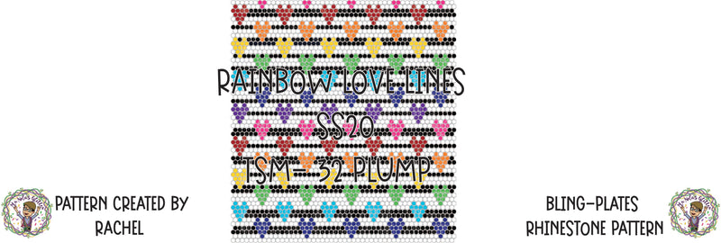 MNG Bling-Plates Rhinestone Patterns **Rainbow Love Lines** SS20 TSM 32 Plump