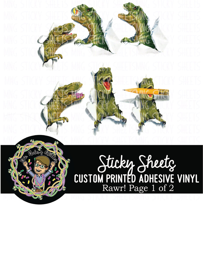 MNG Sticky Sheet Decals **Rawr! 2 Page Set**