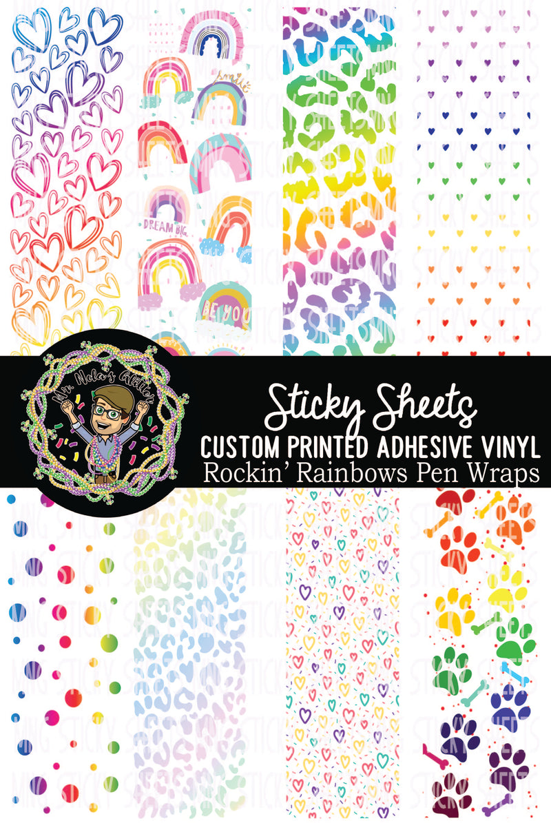 MNG Sticky Sheet Pen Wrap Sheets **Rockin' Rainbows**