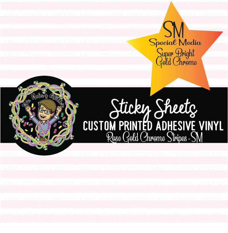 MNG Sticky Sheet Singles **Rose Gold Chrome Stripes-SM**