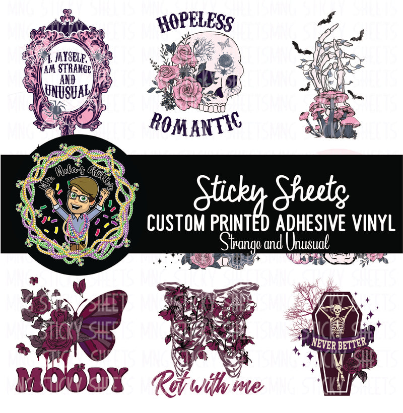 MNG Sticky Sheet Singles **Strange and Unusual**