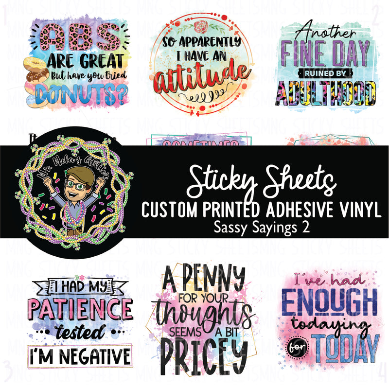 MNG Sticky Sheet Decals **Sassy Sayings 2**
