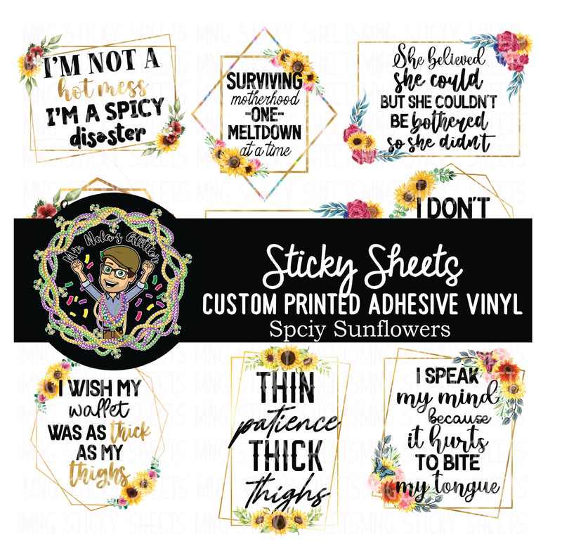 MNG Sticky Sheet Decals **Spicy Sunflowers**