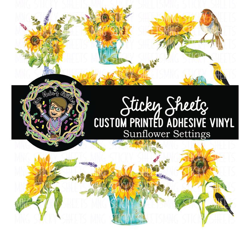 MNG Sticky Sheet Decals **Sunflower Grouping**