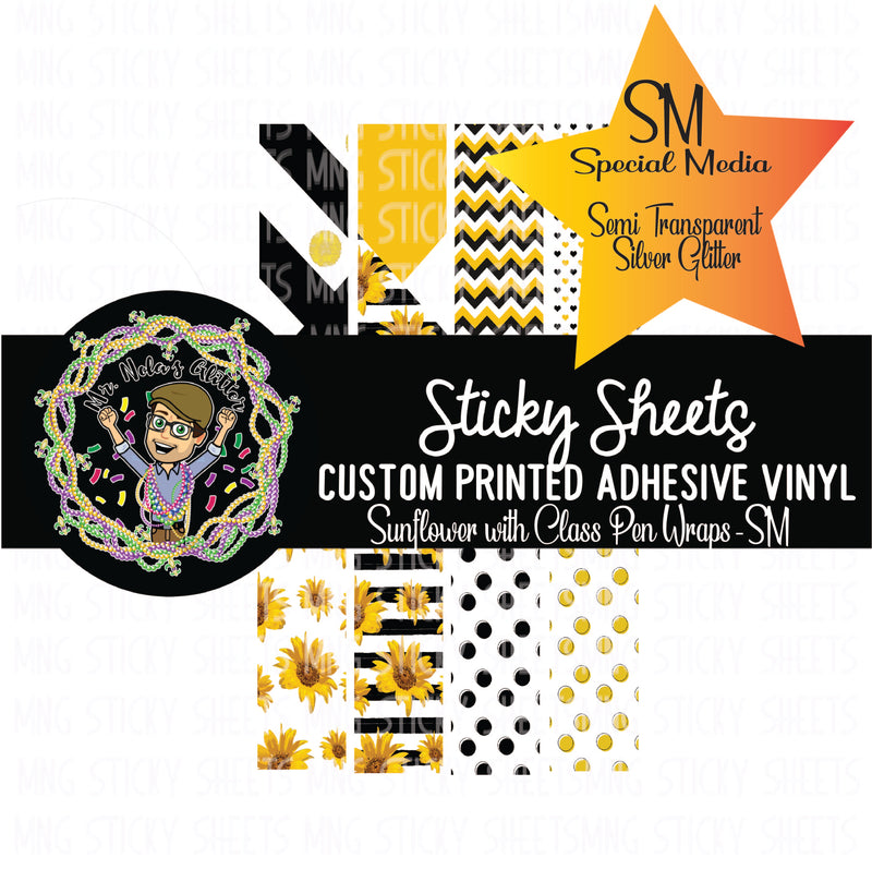 MNG Sticky Sheet Pen Wrap Sheets **Sunflower With Class-SM**