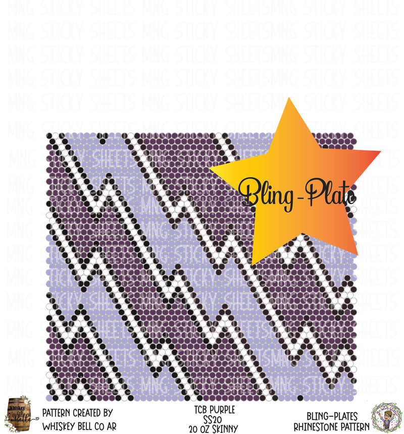 MNG Bling-Plates Rhinestone Patterns **TCB Purple** *SS20* 20oz Skinny